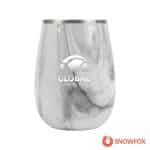 Custom Snowfox 13.5 oz. Vacuum Insulated Marble Finish Pinot Noir Wine Glass - 1