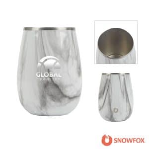 Custom Snowfox 13.5 oz. Vacuum Insulated Marble Finish Pinot Noir Wine Glass