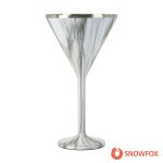 Custom Snowfox 8 oz. Double Wall Steel Stemmed Martini Glass - 2