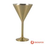 Custom Snowfox 8 oz. Double Wall Steel Stemmed Martini Glass - 5
